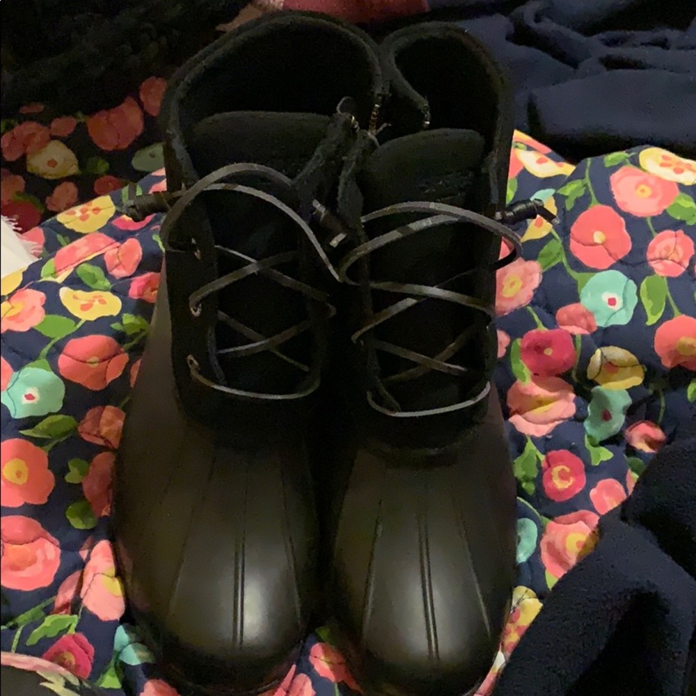 Black Sperry Boots